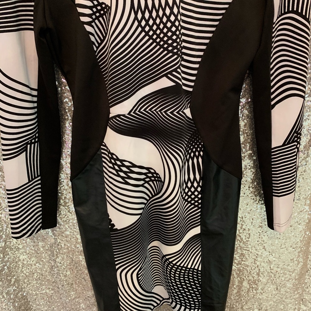 Cato black & white bodycon dress